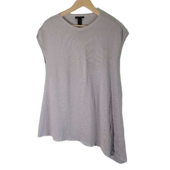 EILEEN FISHER Made in Italy Women Silk Cashmere Gray Metalic Tank Top Sz XS - Picture 11 of 11